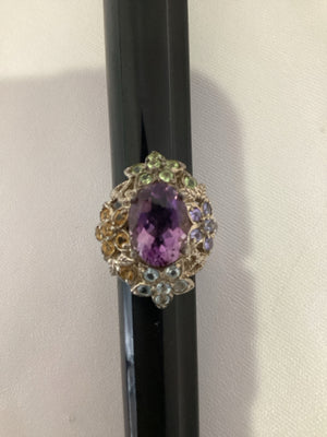 Purple Rhinestone Ring