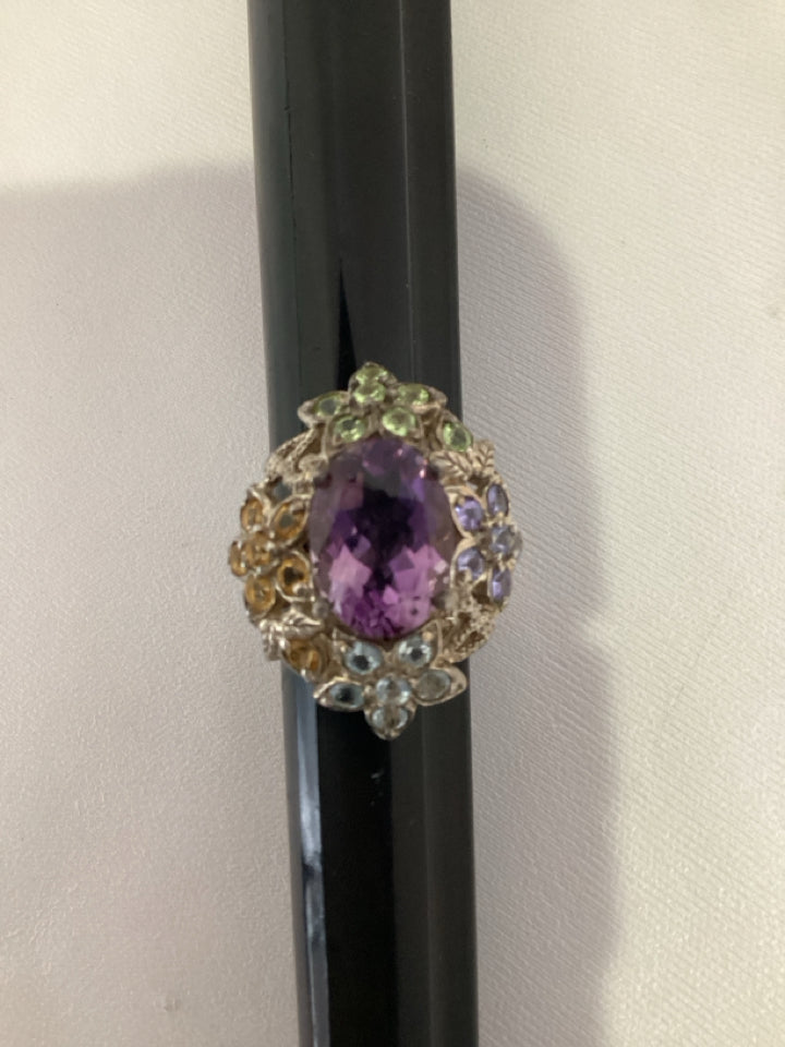 Purple Rhinestone Ring