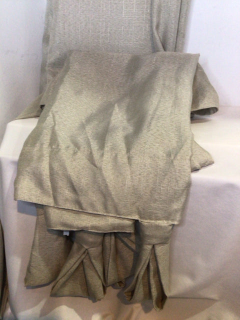 Pair Gray Poly Blend Draperies/Curtains