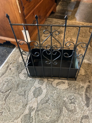 Outdoor/Outside Black Metal Box Planter