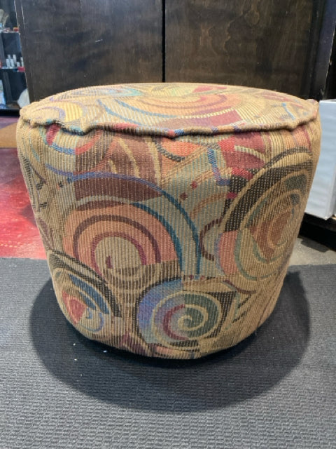 Polyester Upholstery Multi-Color Ottoman