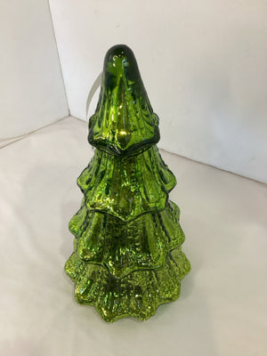 Christmas Green Glass Tree Holiday Item