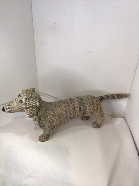 Greige String Dog Statue