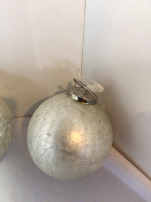 Christmas White/Silver Glass Ornaments Holiday Item