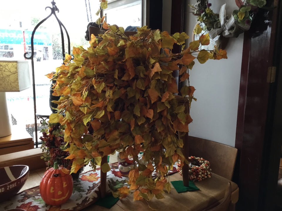 Fall Orange/Green Leaves Bunch Faux Flowers