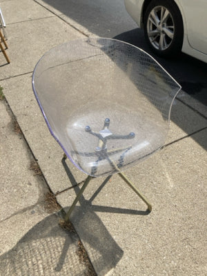 Modern Lucite Clear/Gold Chair