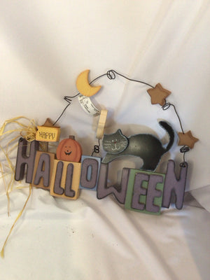 Halloween Orange/Black Wood Sign