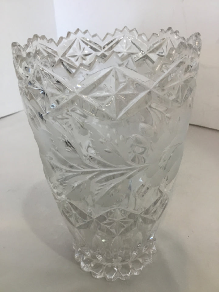 Clear Crystal Floral Vase