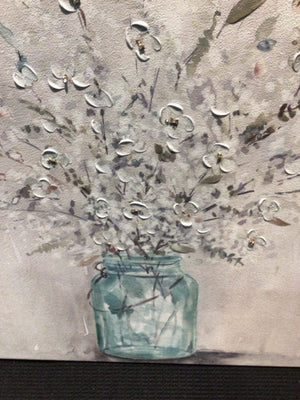 Multi-Color Flowers In Jar Stretch Canvas Art