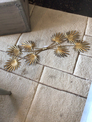 Mid-Century Metal Leaves Gold Wall Decoration Art