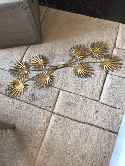 Mid-Century Metal Leaves Gold Wall Decoration Art