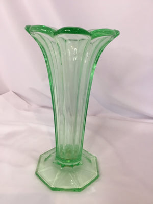 Art Deco Green Glass Vase