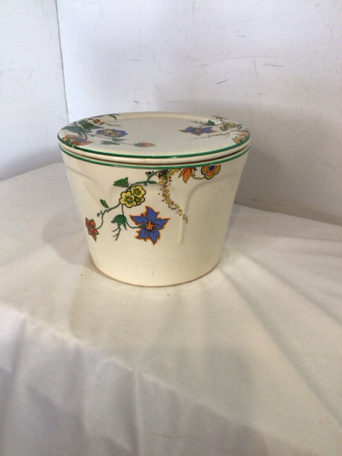Set of 3 White/Multi Ceramic Floral Bowl Set