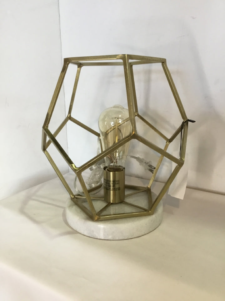 Industrial White/Gold Marble/Metal Lamp