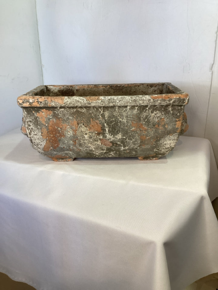 Rectangle Orange/Gray Terracotta Planter
