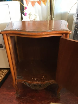 Vintage Cabinet Wood AS IS Side/End Brown Table