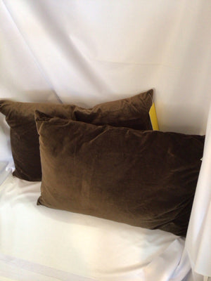 Pair Brown Down Velvet Pillow Set