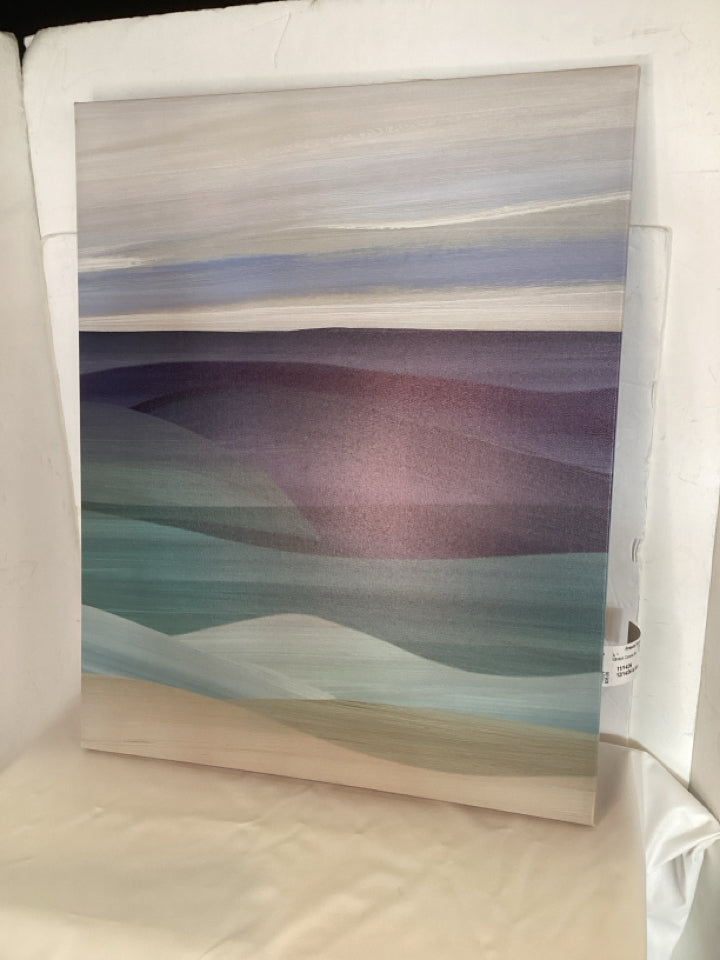 Abstract Blue/Gray Canvas Landscape Stretch Canvas Art