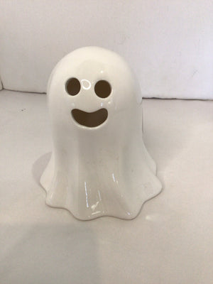 Halloween White Ceramic Ghost Light up Holiday Item