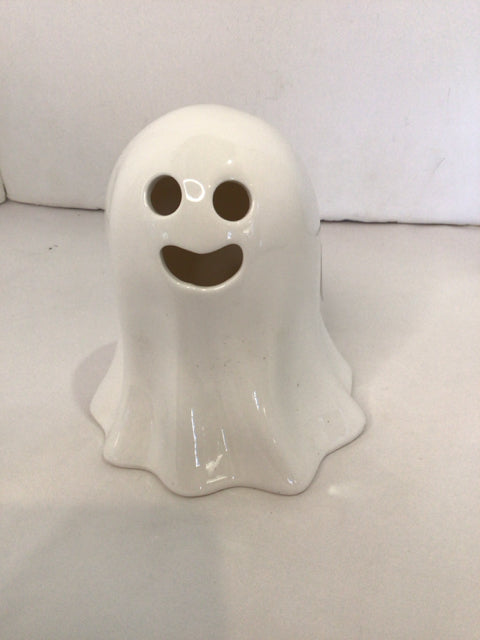 Halloween White Ceramic Ghost Light up Holiday Item