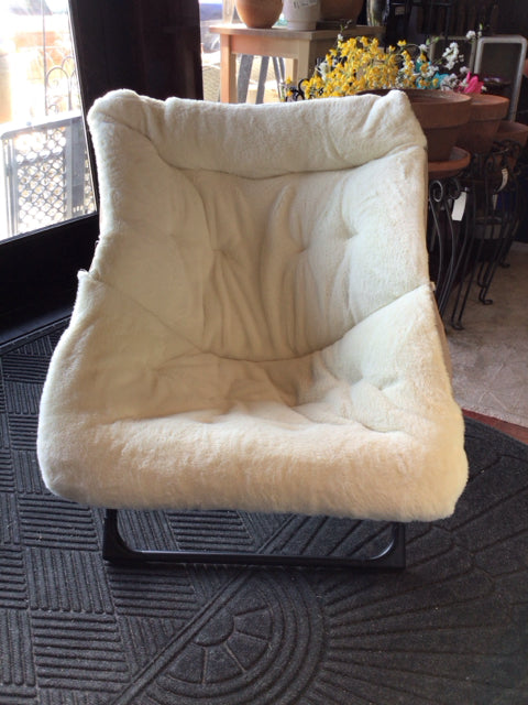 Folding Faux Fur White Chair