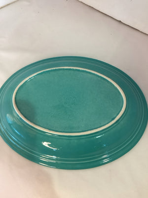 Fiestaware Vintage Oval Aqua Ceramic Tray