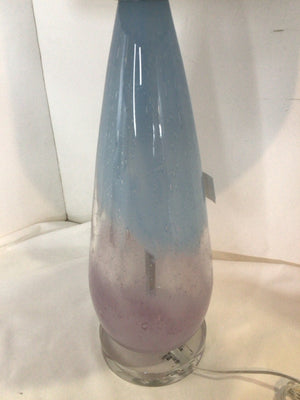 Gray/Pink Glass Lamp