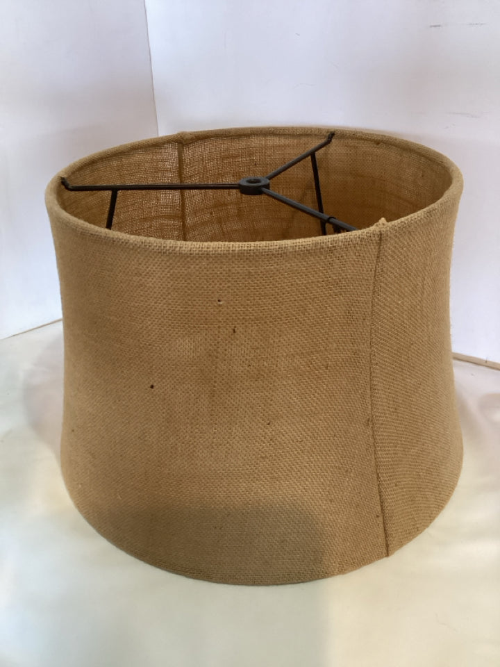 Tan Burlap Barrel Lamp Shade