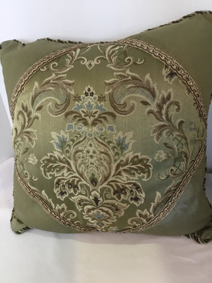 Green/Brown Polyester Pillow