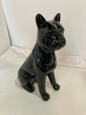 Black Ceramic Dog Figurine