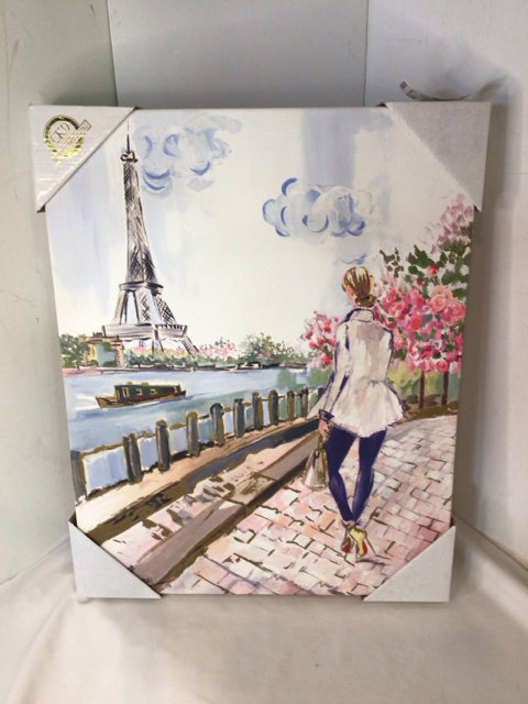 Multi-Color Paris Stretch Canvas Art
