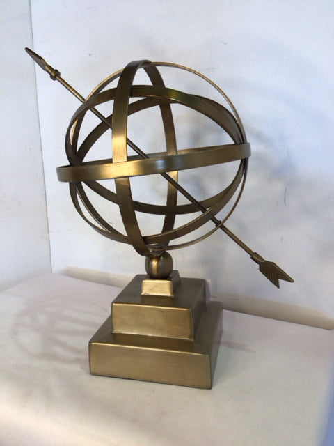 Brushed Silver Metal Sphere Figurine