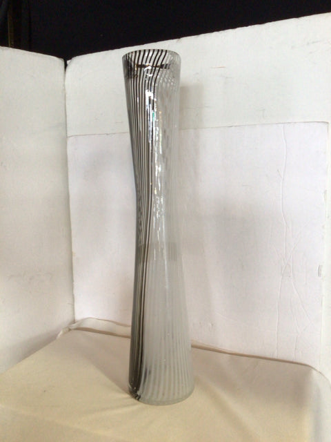 Modern White/Black Glass Vase
