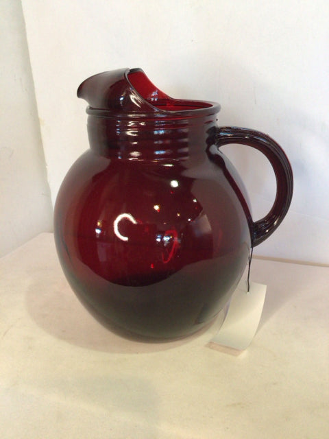 Red Glass Pitcher
