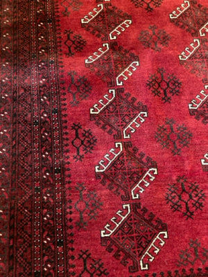 Persian Wood Hand Knotted Red/Blue Rug
