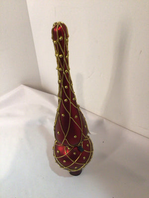 Tree Topper Red/Gold Glass Diamond Holiday Item