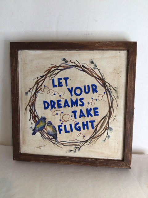 Wood Birds Cream/Multi Wall Decoration Art