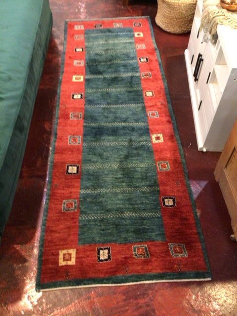 Runner Wool 8' Red/Green Rug
