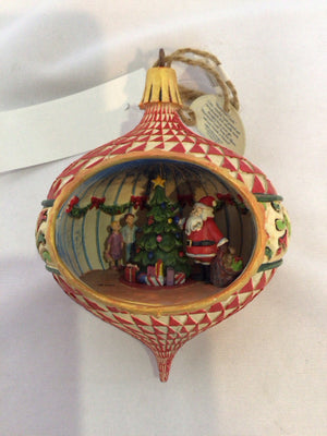 Jim Shore Christmas Cream/Multi Resin In Box Ornament