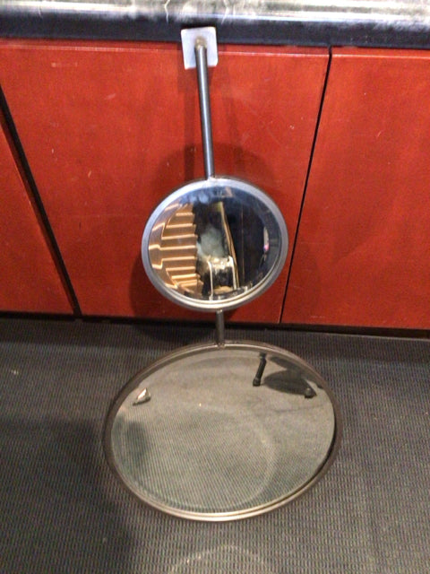 Wall Fixture Black Metal Round Double Mirror