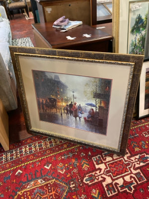 Lithograph Multi-Color City Scape Framed Art