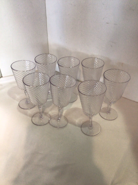 Set of 8 Clear Acrylic Wine Glasses