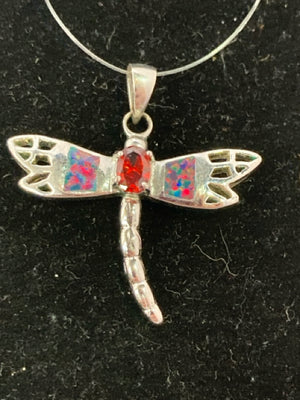 Sterling Silver Silver Dragonfly Pendant