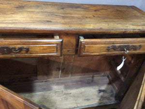 Wood 2 Drawers 2 Door Brown Buffet/Sideboard