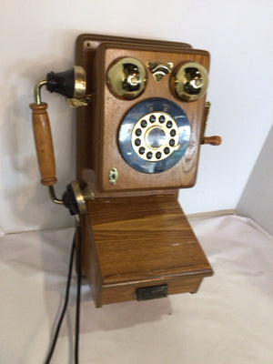 Vintage Wood Brown Phone Access.
