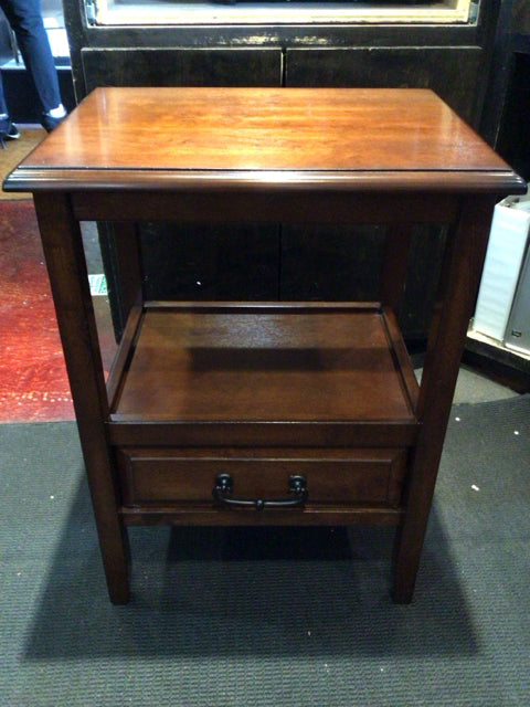 Side Wood 1 drawer Accent Brown Table