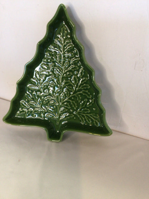 Tray Green Pine Tree Holiday Item