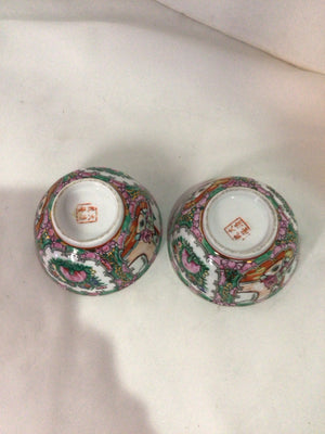 Chinese Multi Porcelain Rose Bowl Set