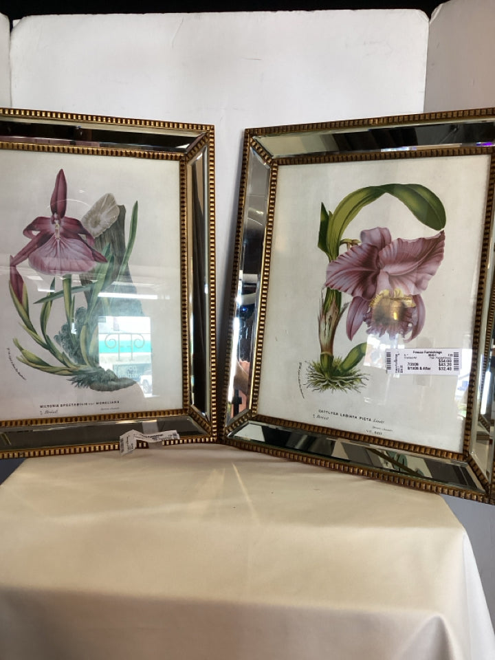 Pair Purple/Green Botanicals Orchid Framed Art