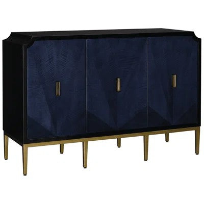 Wayfair Buffet Blue/Black Wood AS IS Cabinet 3E9F3UXM